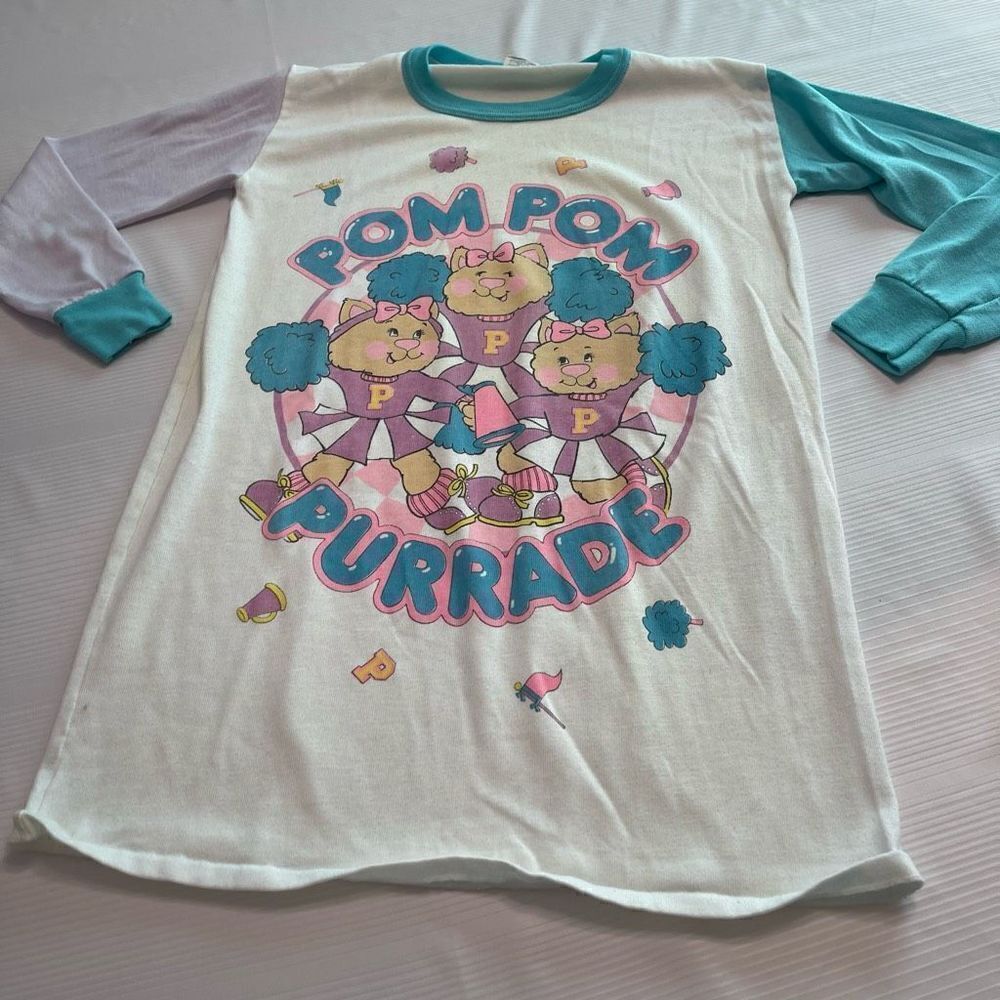 Dr. Denton Pom Pom Purrade Kids Shirt PJ Top Size 12 Large